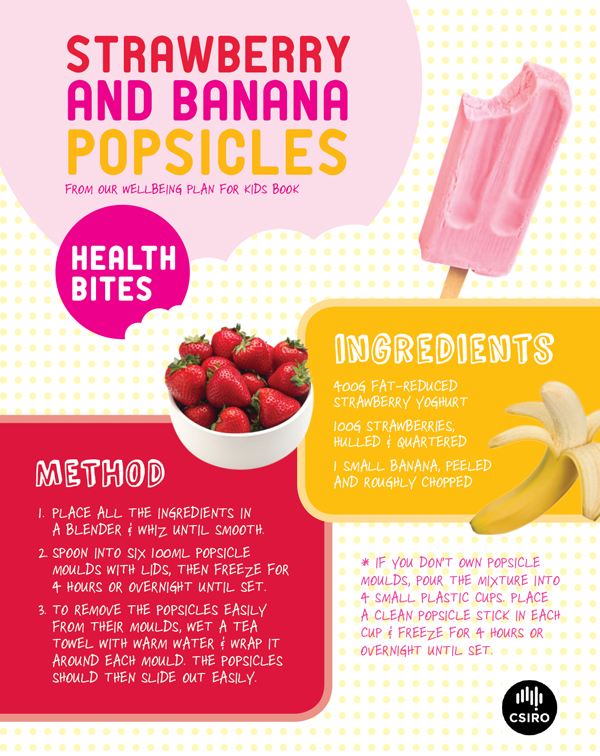 Strawberry and banana popsicles recipe