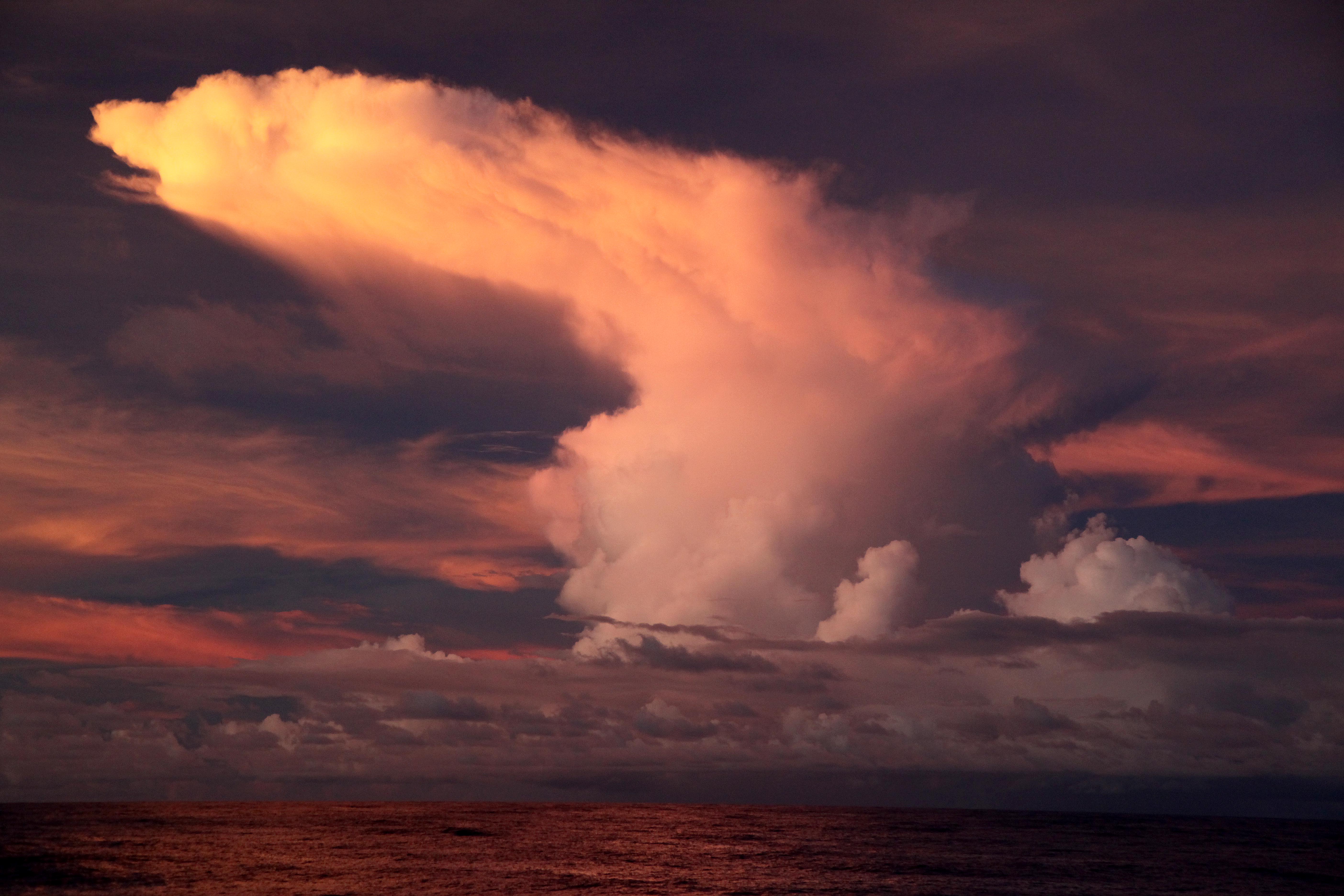 Cloud formations over the Pacific Ocean (image Richard Arculus)