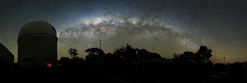 Stars in the sky above Siding Spring Observatory.