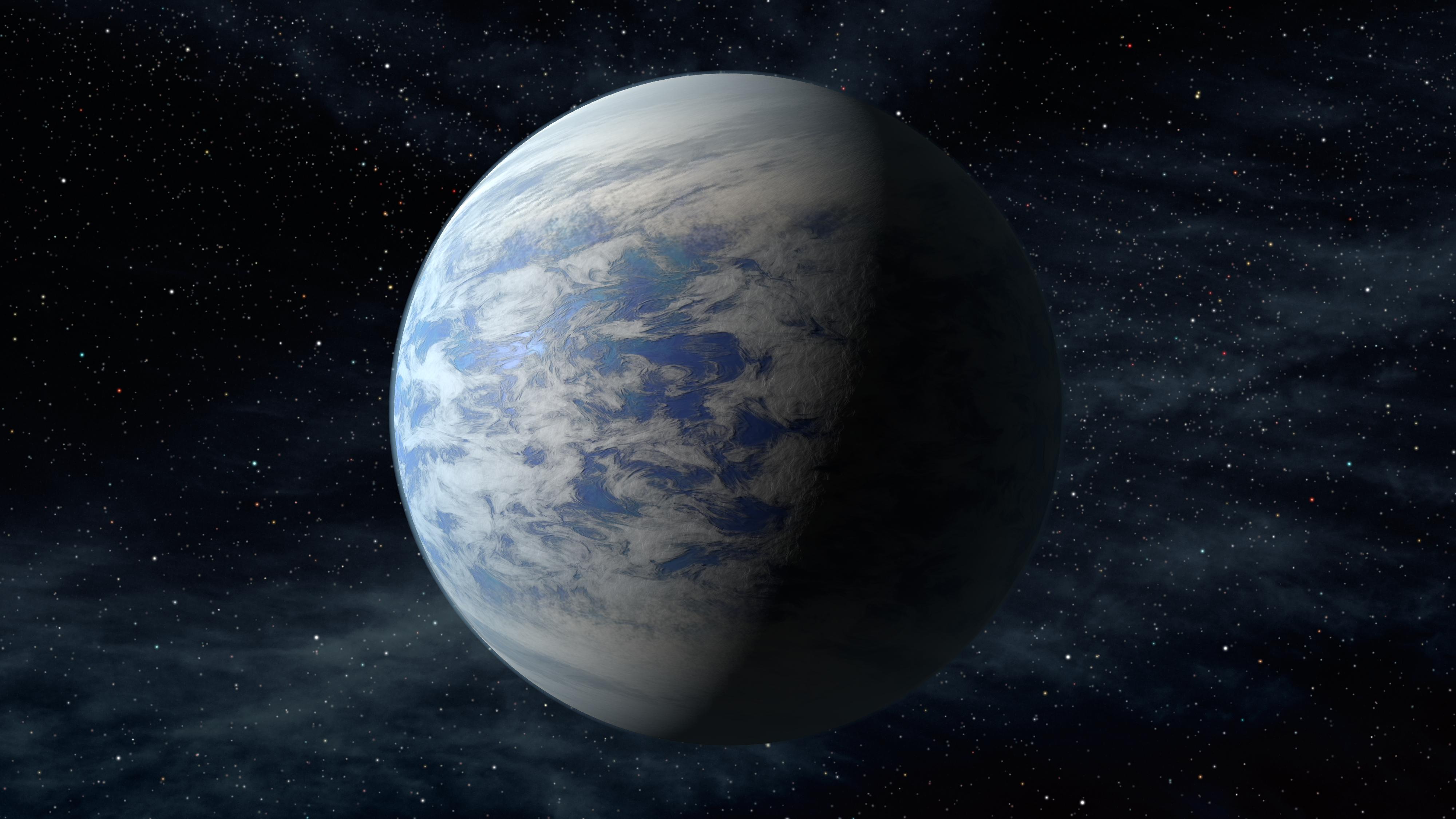 This artist's concept depicts Kepler-69c, a super-Earth-size planet in the habitable zone of a star like our sun, located about 2,700 light-years from Earth in the constellation Cygnus. Credit: NASA/Ames/JPL-Caltech  