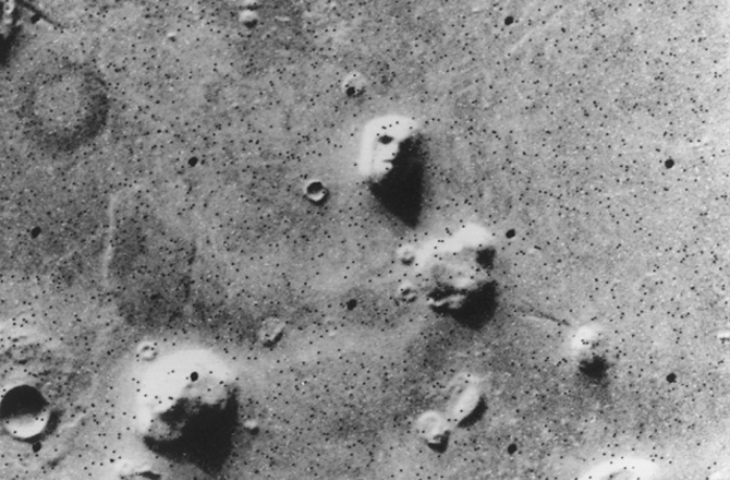 The infamous 'Face on Mars'. Image: NASA