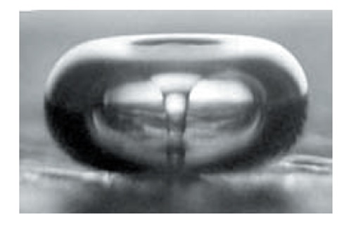 Photo of a collapsing cavitation bubble