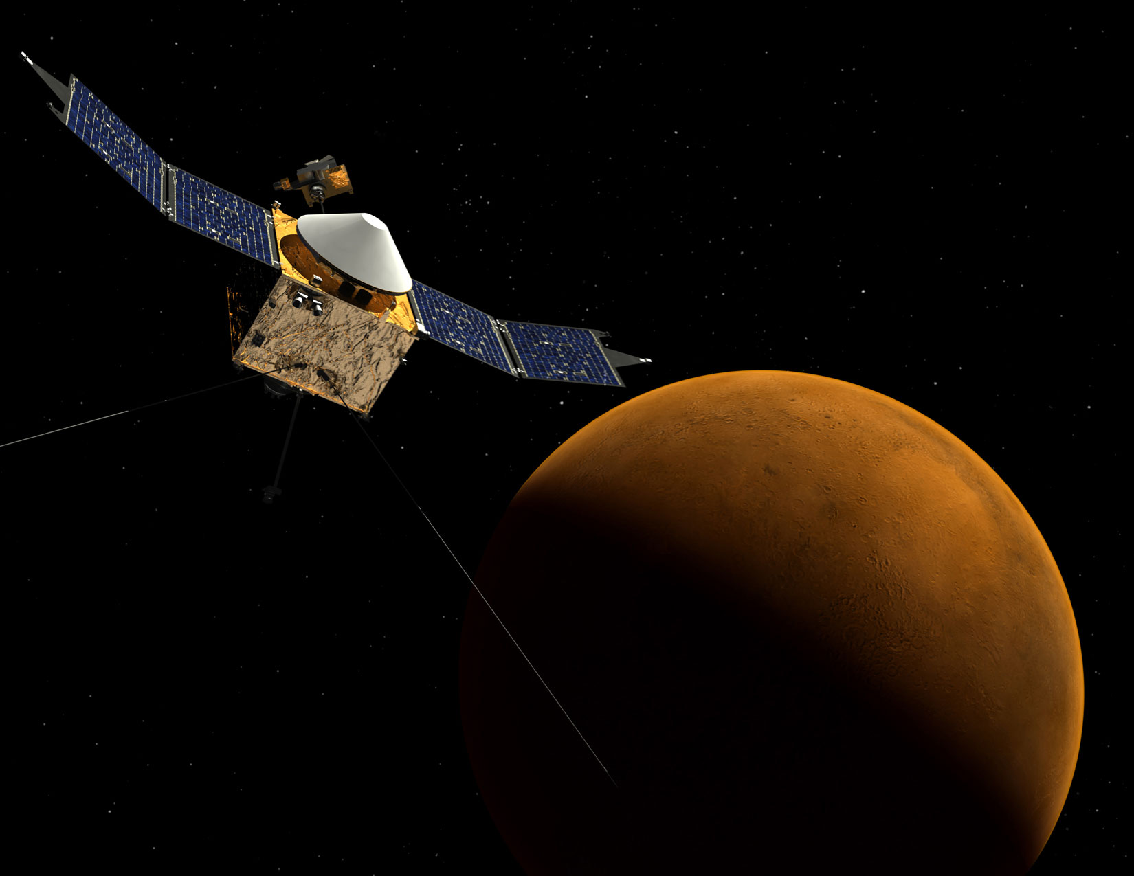 NASA's Martian atmospheric explorer spacecraft MAVEN. Image: NASA