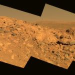 A panorama of the view from the Longhorn outcrop on Mars (taken by the Spirit Rover).