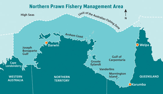 The NPF is Australia's largest and most valuable prawn fishery, extending from Cape Londonderry in Western Australia to Cape York in Queensland.