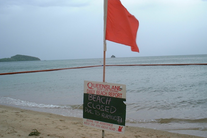 Beach closure due to Irukandji.