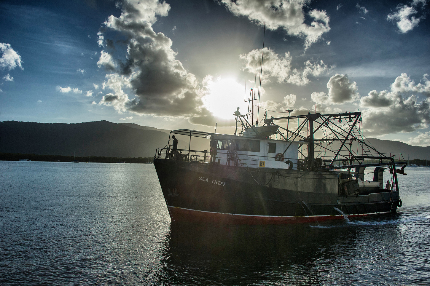 A prawn trawler returning to Cairns from the Northern Prawn Fishery