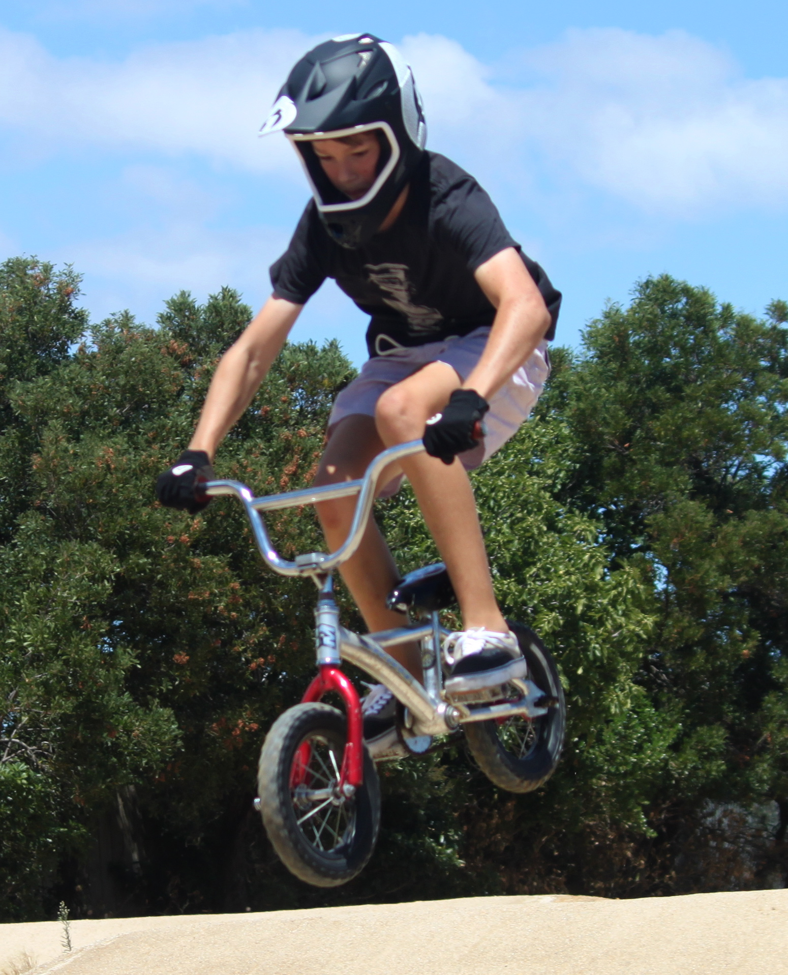 Ben built his first mini bike out of spare BMX parts.