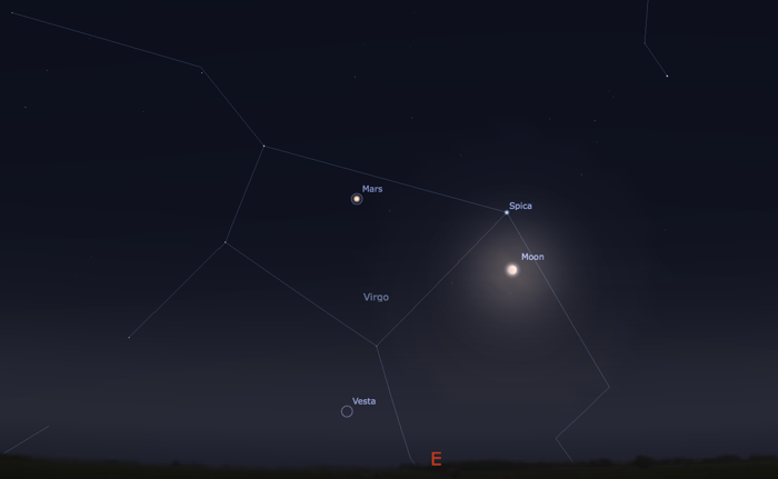 Screenshot from Stellarium showing the 15 April 2014 Total Lunar Eclipse.