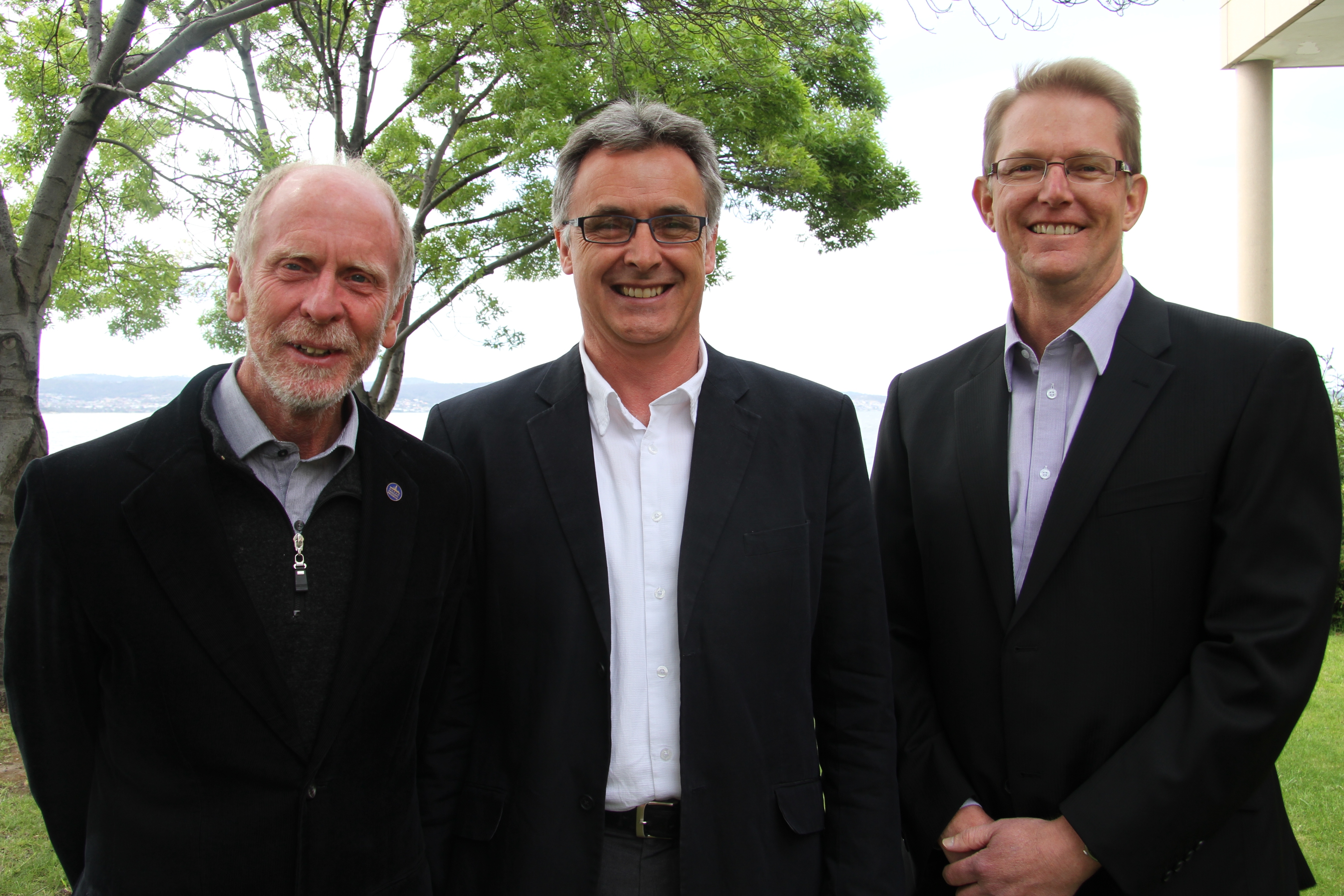 Retiring MNF Steering Committee members (l to r) Professor Richard Arculus, Professor Craig Johnson and Greg Paten.