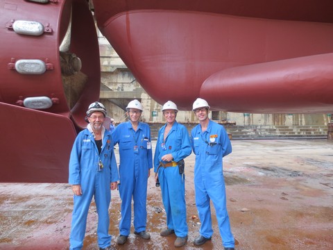 Some of the CSIRO Site Team in Singapore (l to r) Trevor Grant, Graham Stacey, David Humphries and Steve Thomas.