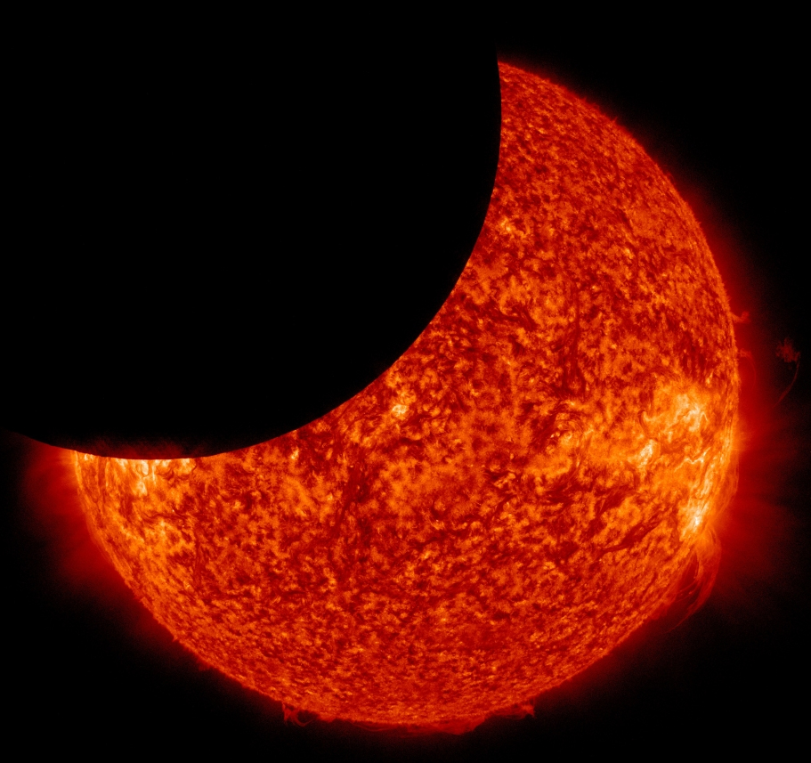 A partial solar eclipse. Credit: NASA.