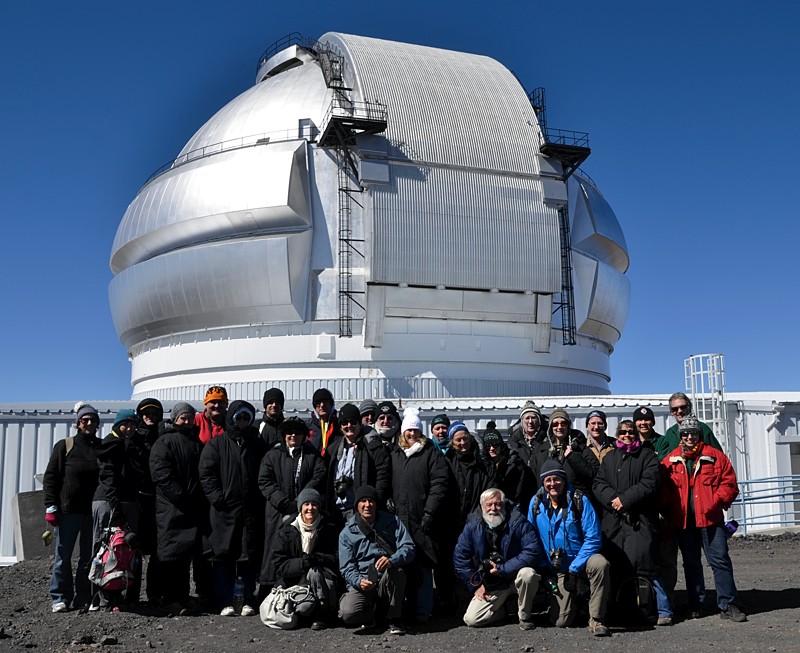 The teacher tour group in front of the Gemini telescope on Mauna Kea.