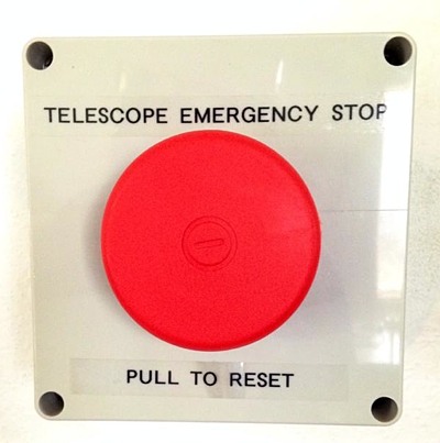 Don't press this! The red emergency stop button on the telescopePhoto: R. Semovskih