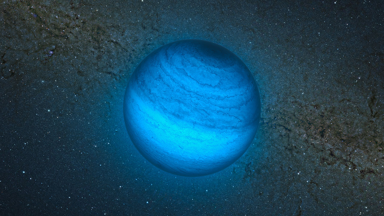 Artist’s impression of the free-floating planet CFBDSIR J214947.2-040308.9v Image: ESO