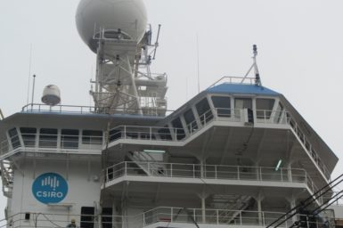 RV Investigator's weather radar and main mast