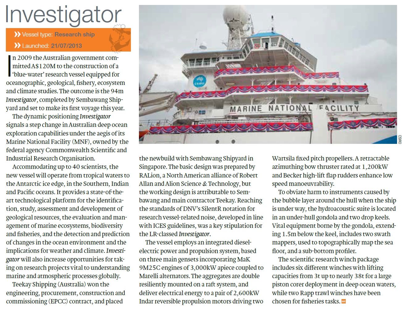 IHS Maritime 360 - Ships of the year 2013