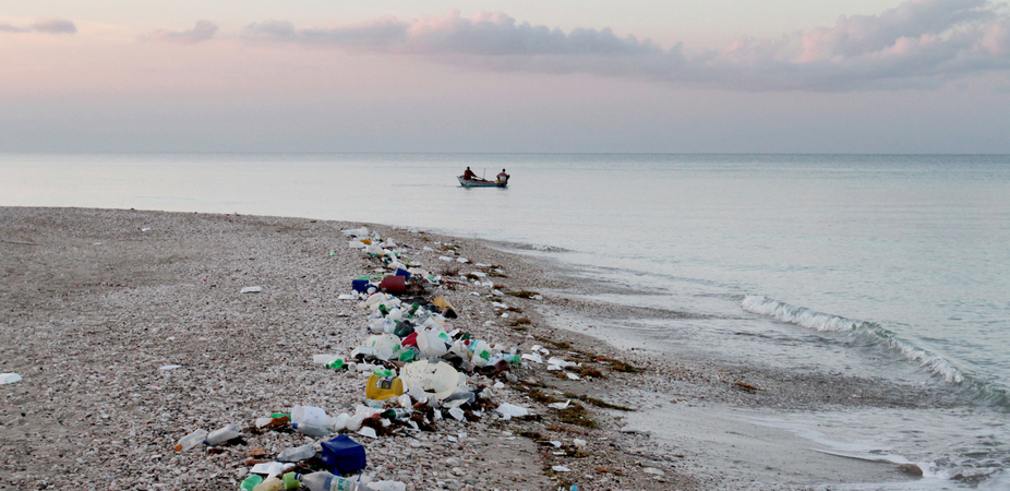 Plastic waste washed up on a beach in Haiti. Image: Timothy Townsend