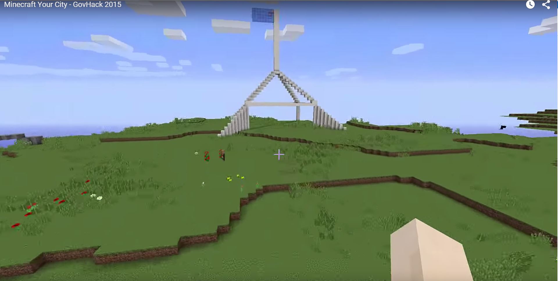 Parliament House, Canberra rendered in Minecraft