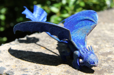 A 3D-printed dragon.