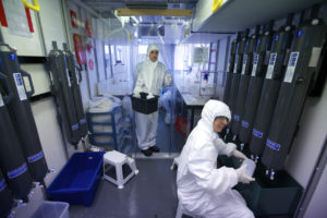 Manon and Zanna in the clean lab