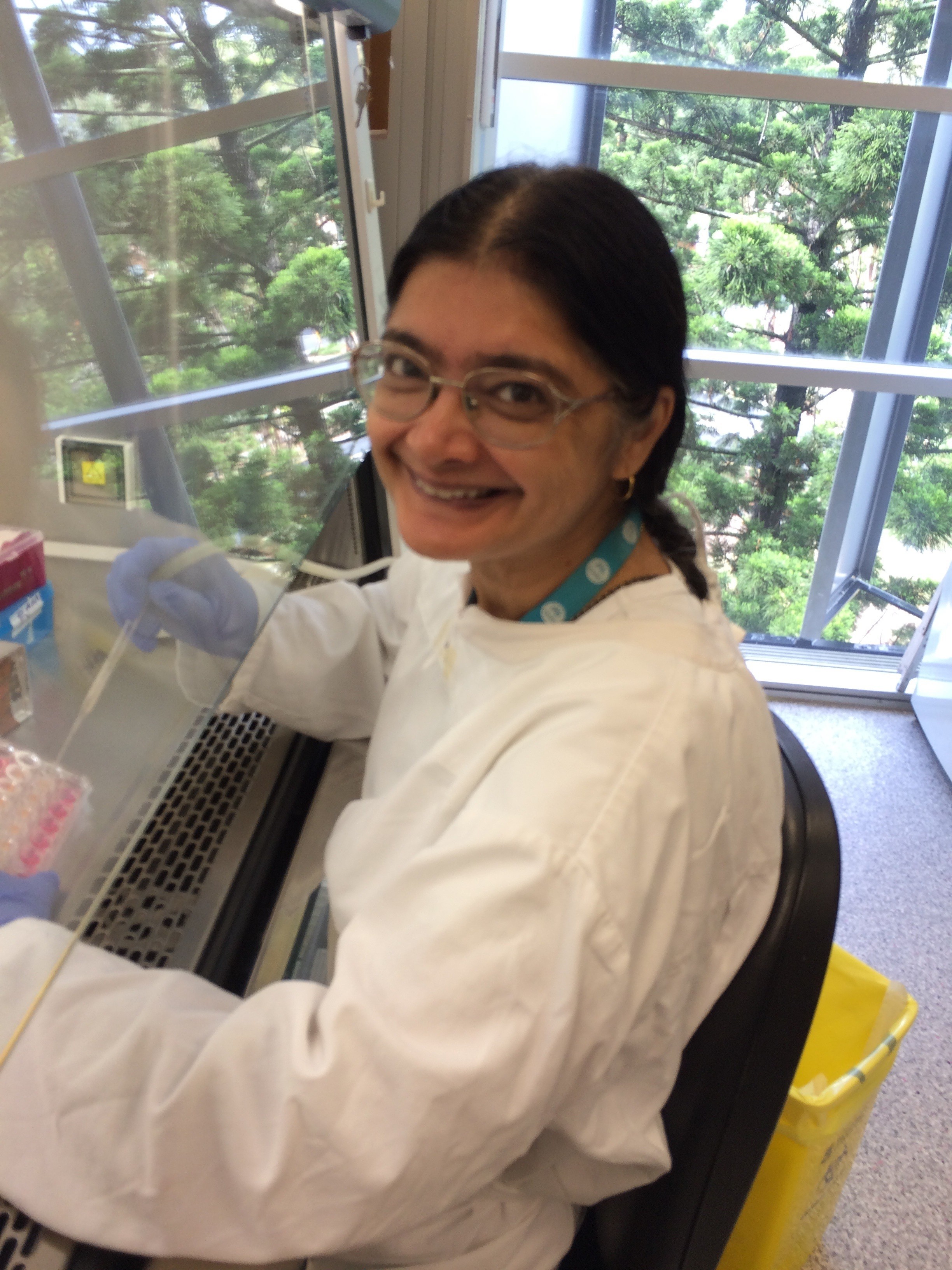 Rama Addepalli working in her lab