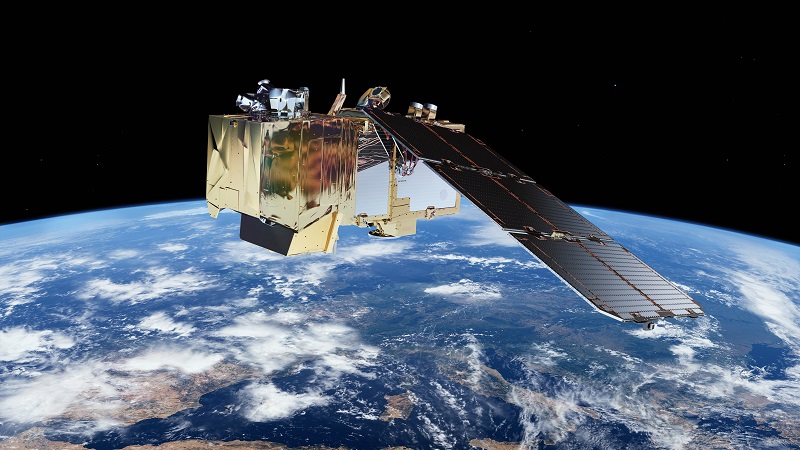 A visualisation of Sentinel-2 satellite in space. © ESA/ATG medialab