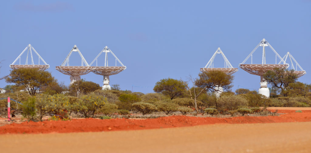 Part of CSIRO’s ASKAP antennas at the Murchison Radio-astronomy Observatory (MRO) in Western Australia. Australian SKA Office/WA Department of Commerce, CC BY-ND