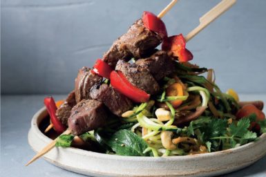 One of the low-carb diet options, beef skewers