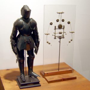 Model of a humanoid robot based on drawings by Leonardo da Vinci.