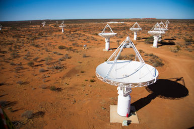ASKAP telescope dishes in the remote Western Australian outback