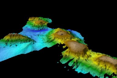 Underwater map of seamounts