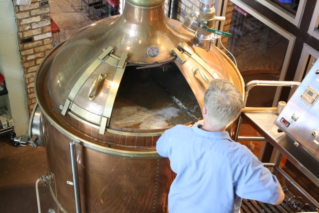 man brewing beer
