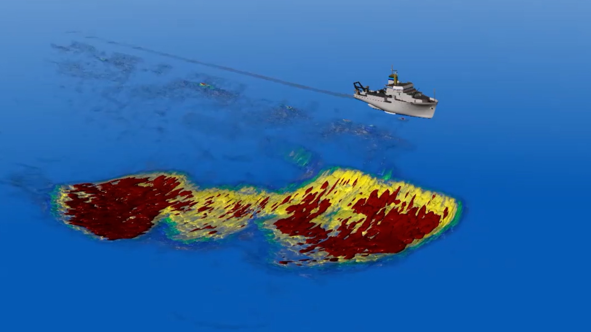 3D model krill swarm 400m long 200m wide 100m deep