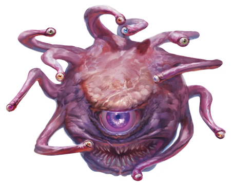 A graphic drawing of a Beholder from Dungeons and Dragons