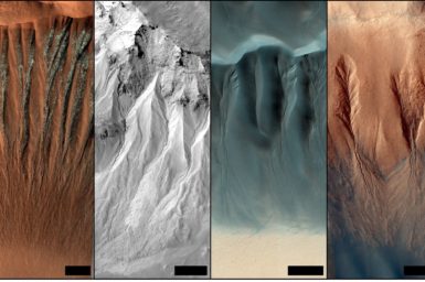 Examples of gullies on Mars