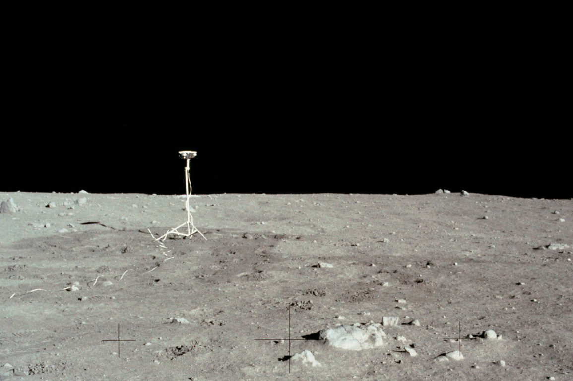 Photograph of the TV camera left on the moon.