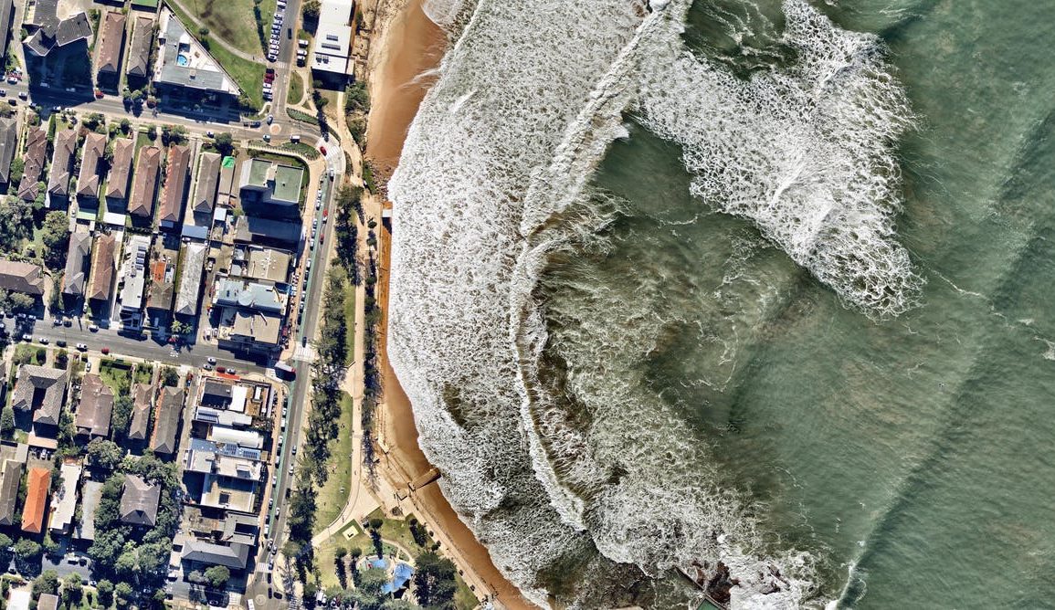 Aerial shot of Sydney's Northern Beaches