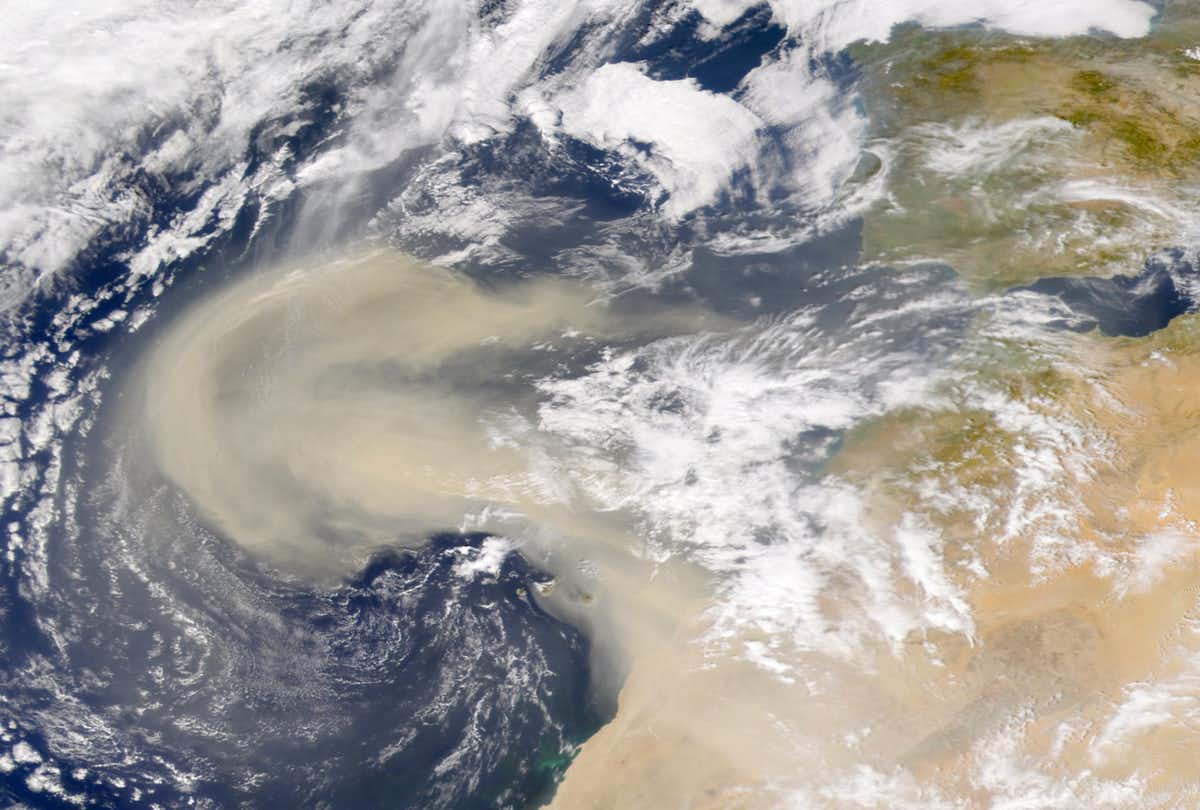 Satellite image of a dust storm 