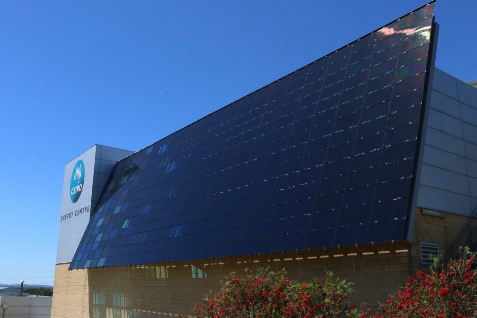 Solar panels on the side of a building