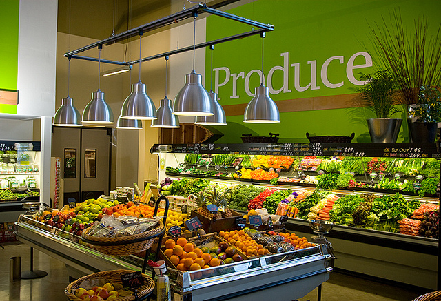 produce store showing fruit and vegetables