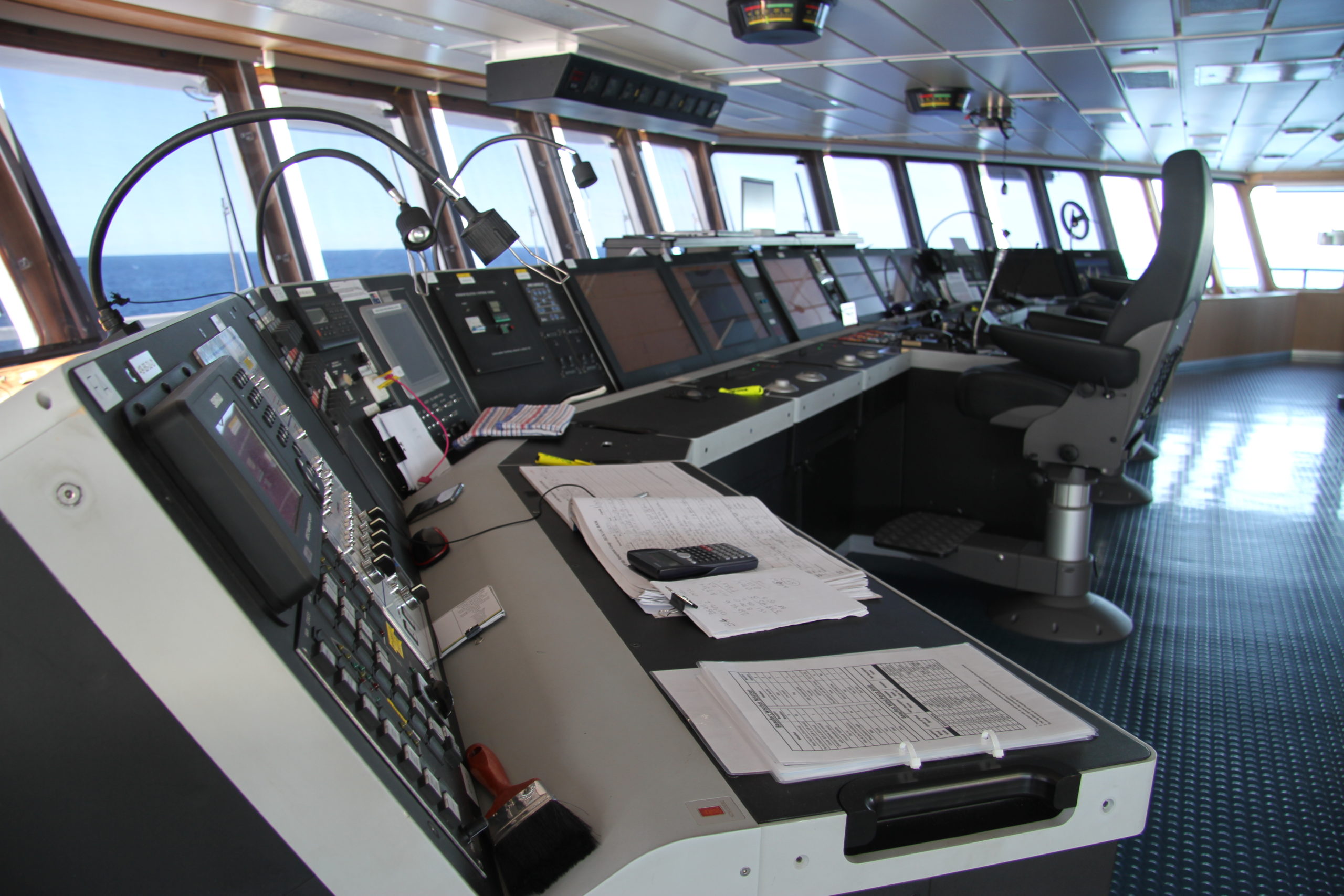 The control panel of a ship to highlight RV Investigator specifications