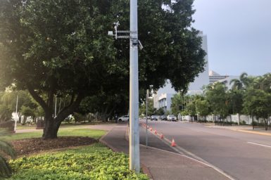 A Darwin smart sensor on a pole in the street