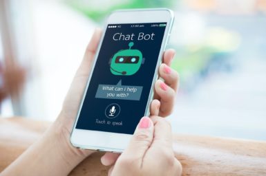 The Edna chatbot on a phone screen