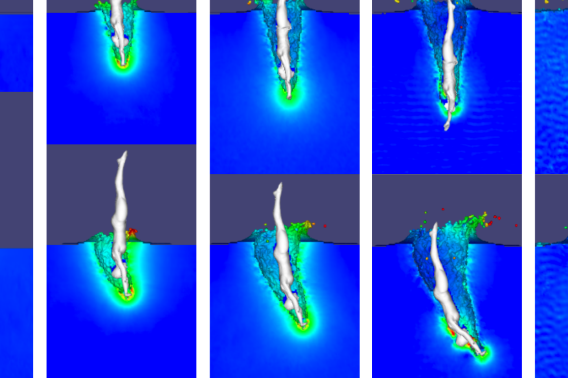 A virtual representation of the stages of a dive underwater.