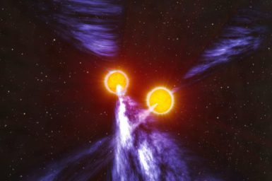An artist’s impression of the Double Pulsar system