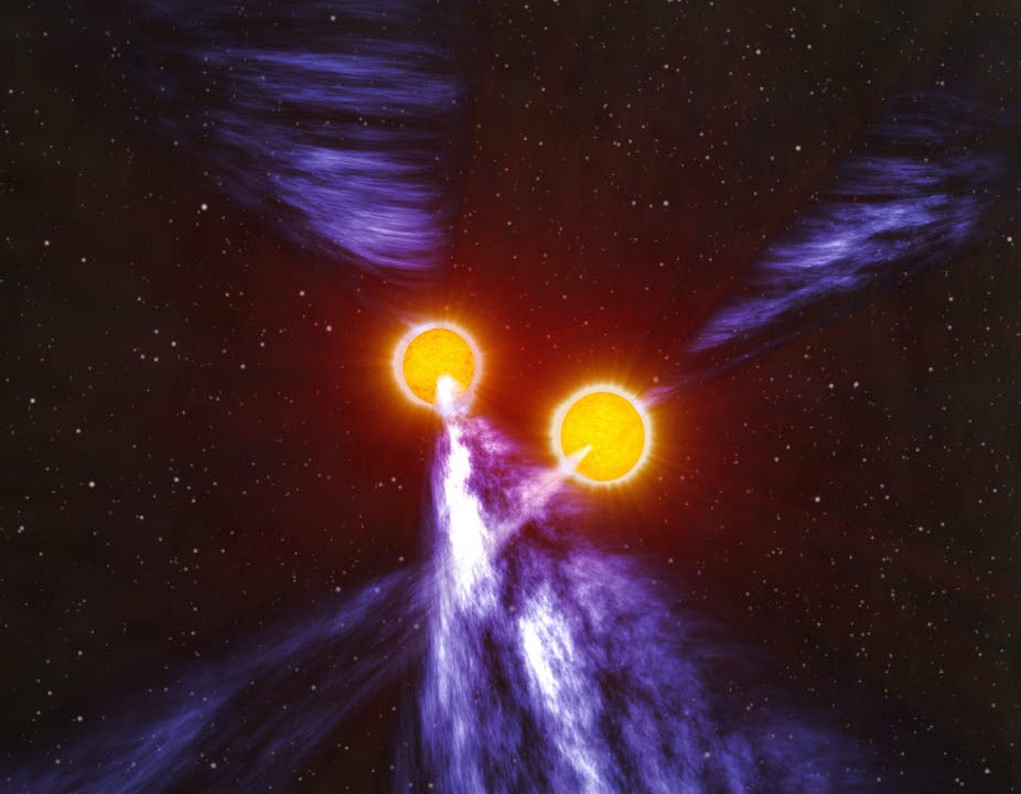 An artist’s impression of the Double Pulsar system