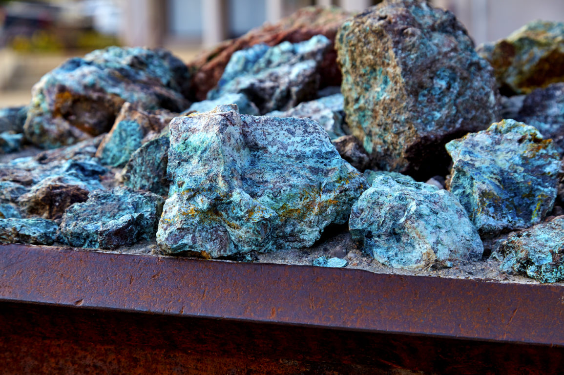 A photo of blue minerals